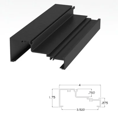 400BRHM - 1-3/4" X 4" Horizontal Mullion