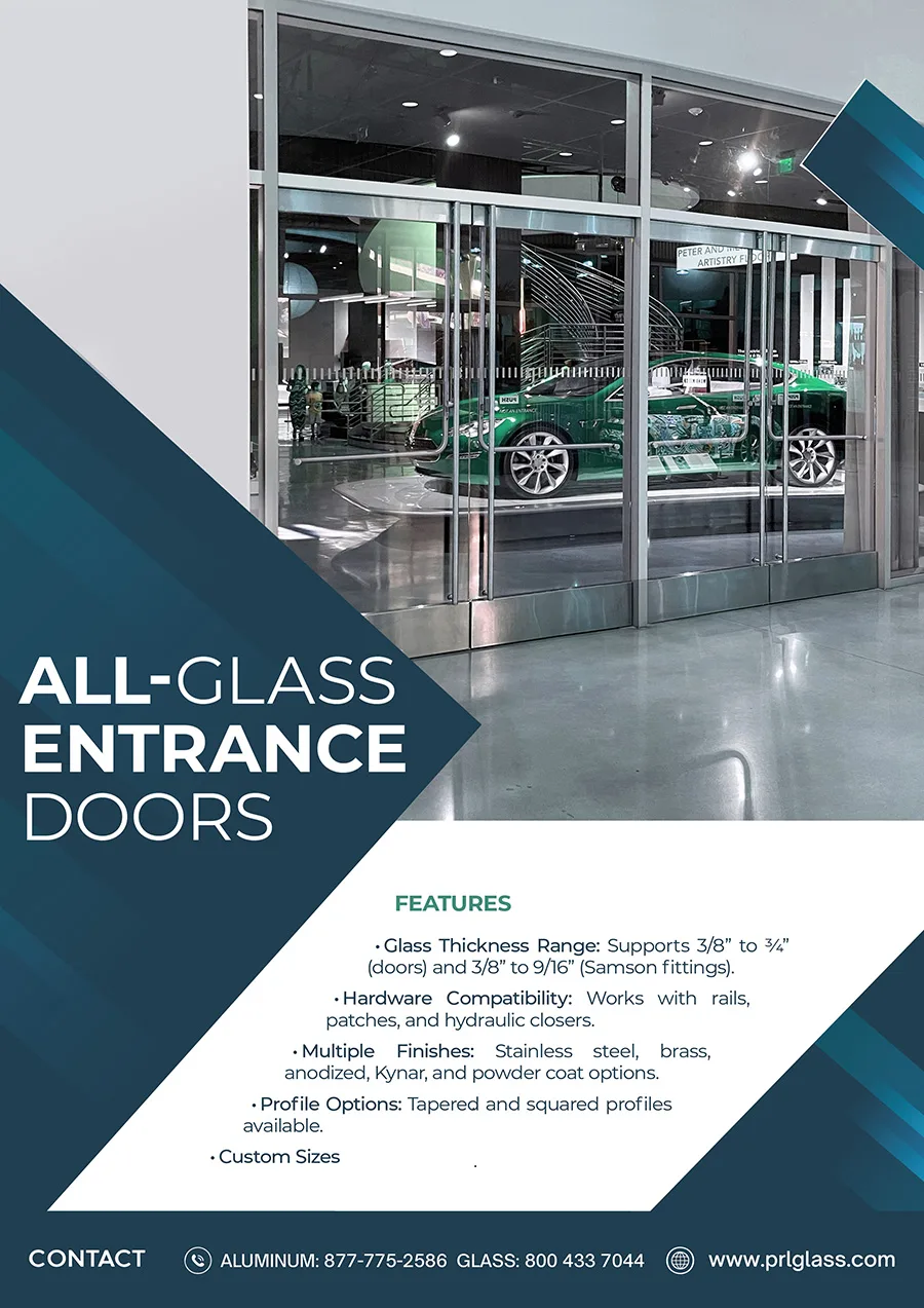 Order All-Glass Entrance Doors at PRL